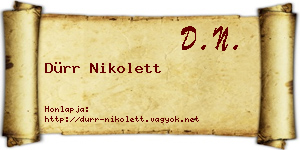 Dürr Nikolett névjegykártya