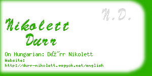 nikolett durr business card